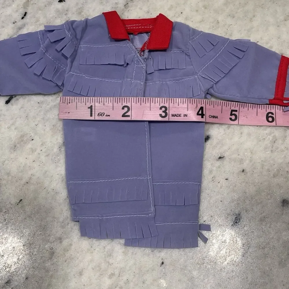 1/6 Revolutionary War Uniform Doll Jacket Coat Red Purple Fringe